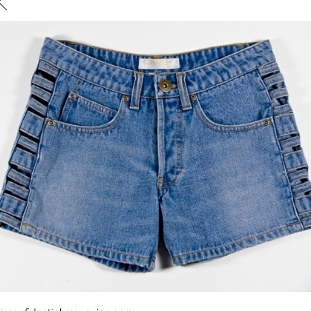 NWT Charley 5.0 denim cutaway‎ jean shorts